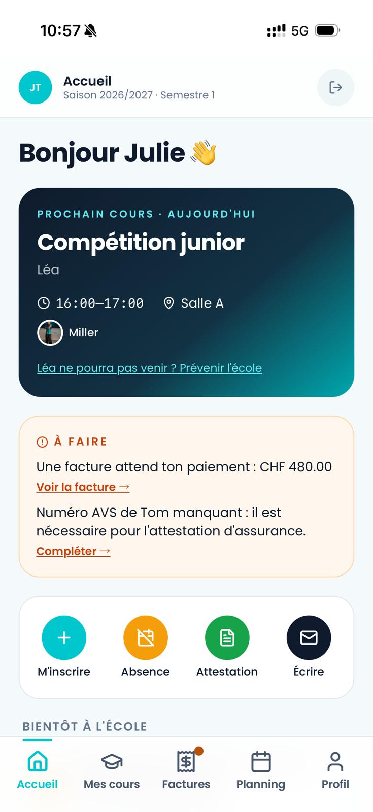 1000 ARTS · Application mobile — vue 1